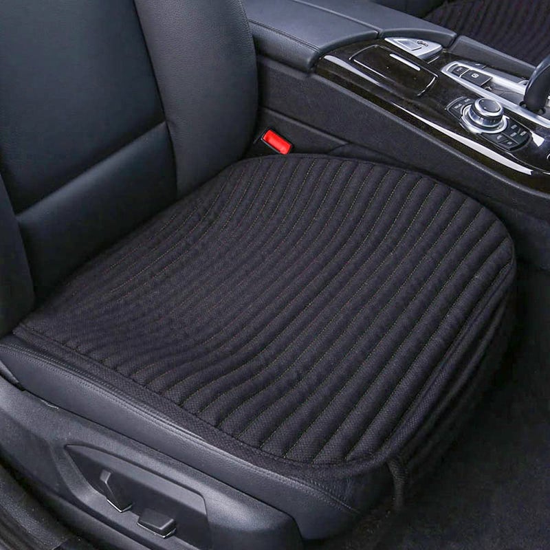 Suninbox Car Seat Covers,2 Pack Car Seat Pads Cushions,Universal Bottom Car Seat Covers,Driver Car Seat Protector Buckwheat Hulls Anti-Skid Four Seasons General(2PC Black Front Seat) - Image 1
